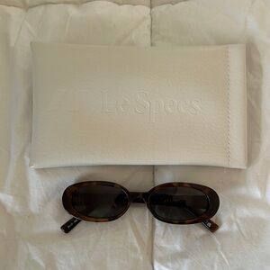 Le Specs Tortoise Oval Sunglasses